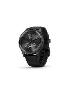 Garmin vivomove Trend Steel Bezel w/Black Case and Silicone Band