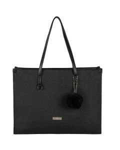 Supanova Pompom Ladies Laptop Bag - Black