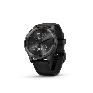 Garmin vivomove Trend Steel Bezel w/Black Case and Silicone Band