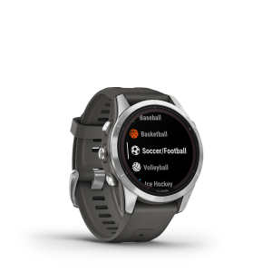 Garmin fēnix 7S Pro, Solar Edition - Silver with Graphite Silicone Band