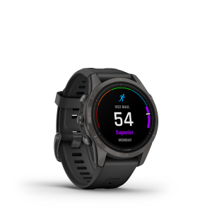 Garmin epix Pro (Gen 2) 42mm Sapphire Edition - Carbon Grey DLC titanium with black silicone band