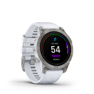 Garmin epix Pro (Gen 2) 47mm Sapphire Edition - Titanium with whitestone silicone band