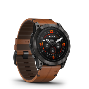 Garmin epix™ Pro (Gen 2) – Sapphire Edition, 51 mm, Carbon Gray DLC Titanium with Chestnut Leather Band