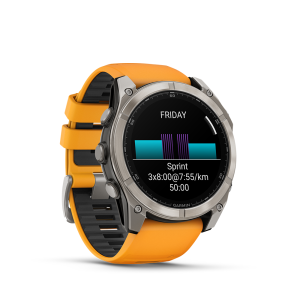 Garmin fēnix 8 – 51 mm, AMOLED, Sapphire Titanium with Spark Orange/Gra