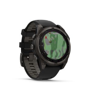 Garmin fēnix® 8 – 47 mm, Solar, SapphireSapphire, Carbon grey DLC titanium with Black/pebble grey silicone band