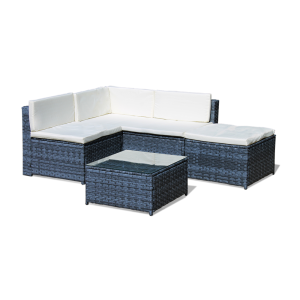 Rattan Livorno - 4pc - Marbled Black