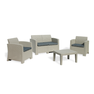 Fine Living - Nantucket Patio Set - Light Grey/Gre