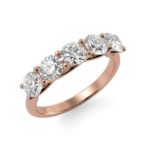 CamiRocks 5 Stone Diamond Trellis Ring in 9kt Rose Gold