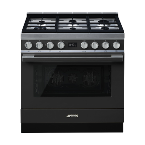 Smeg 90cm Portofino 6 Burner Gas Stove Anthracite - CPF9GMAN