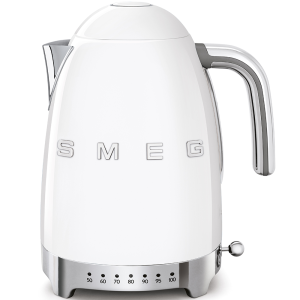 Smeg White 1.7L Retro Variable Temperature Kettle - KLF04WHEU 