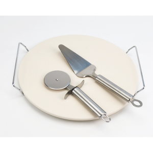 Alva Pizza Stone With Lifter & Cutter