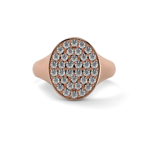 CamiRocks Classic Diamond Signet Ring in 9kt Rose Gold