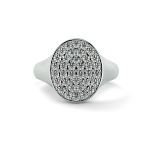 CamiRocks Classic Diamond Signet Ring in 9kt White Gold