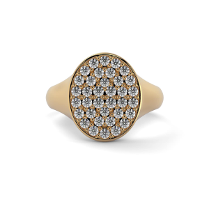 CamiRocks Classic Diamond Signet Ring in 9kt Yellow Gold