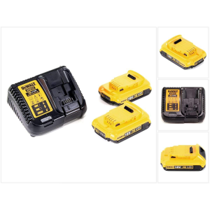 DeWalt 18V XR 2Ah Batteries & Charger Yellow