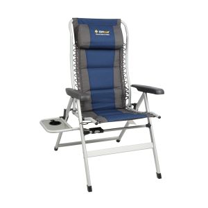 Oztrail Cascade 8 Position Arm Chair + Sidetable - 160kg