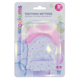 Snookums Teething Mittens - Pink Stars