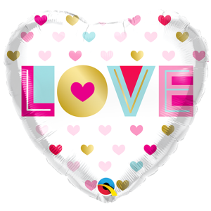 18 INCH FOIL LOVE METALLIC HEARTS 