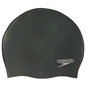 Plain Moulded Silicone Swim Cap - Black