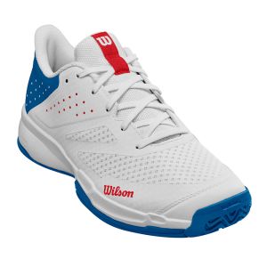 Mens Kaos Stroke 2.0 White / Deja Vu Blue / Wilson Red Tennis Shoe