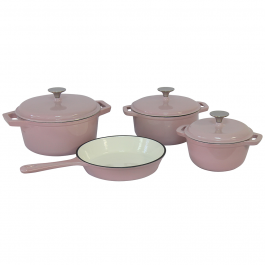 Fine Living - Cast Iron 7 Piece - Pastel Pink - Momentum Multiply ...