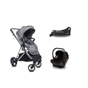 Noola The Luxe 4in1 Travel System with iSize Car Seat & ISOFIX | Lunar Grey