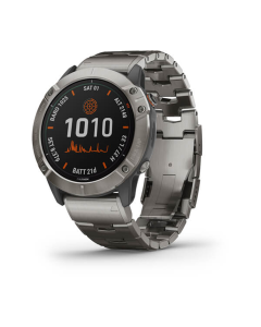 Garmin Fenix® 6X - Pro Solar Edition Pro Solar - Titanium with Vented Titanium Bracelet