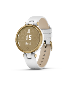 Garmin Lily Classic Edition - Light Gold Bezel & White Italian Leather