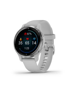 Garmin Venu 2S Silver Bezel with Mist Grey Case and Silicone Band