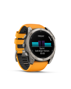 Garmin fēnix 8 – 51 mm, AMOLED, Sapphire Titanium with Spark Orange/Gra