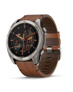 Garmin fēnix 8 - 51 mm, AMOLED, Sapphire Bare Ti w/Chestnut Leather Band