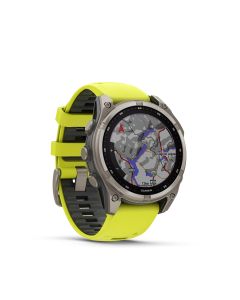 Garmin fēnix® 8 – 47 mm, Solar, SapphireSapphire, Titanium with Amp yellow/graphite silicone band