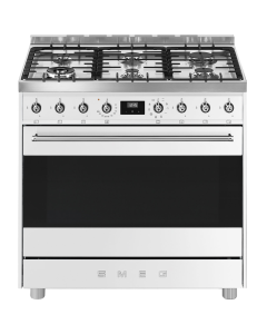 Smeg 90cm White Gas/Electric Freestanding Stove - C9MABSSA9