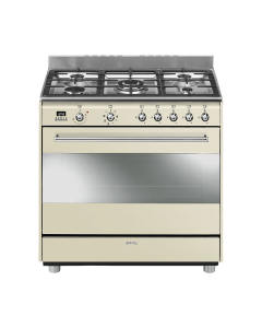 Smeg 90cm 5 Burner Cream Gas/Electric Stove - SSA91MAP9