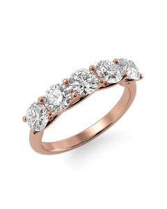 CamiRocks 5 Stone Diamond Trellis Ring in 9kt Rose Gold