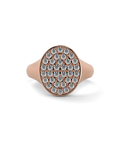 CamiRocks Classic Diamond Signet Ring in 9kt Rose Gold