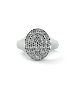 CamiRocks Classic Diamond Signet Ring in 9kt White Gold