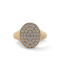 CamiRocks Classic Diamond Signet Ring in 9kt Yellow Gold