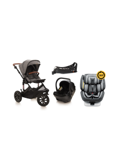Noola Sprint 5in1 Lunar Grey Travel System with iSize Car Seat & ISOFIX & ONE360