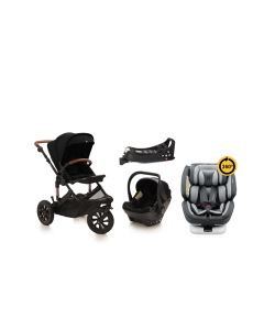 Noola Sprint 5in1 Travel System Midnight Black with iSize Car Seat & ISOFIX & ONE360