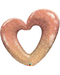 42 INCH FOIL ROSE GOLD GLITTER OMBR� HEART 