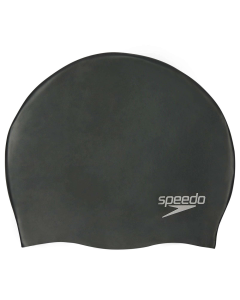 Plain Moulded Silicone Swim Cap - Black