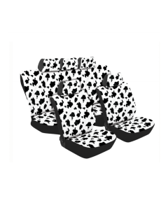 Texas Cow Print 11Piece Set White/Black SA180